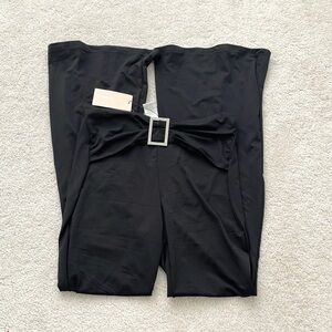 SHEIN Black Trousers with Rhinestone Detail